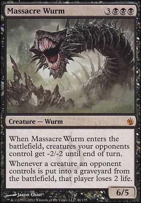 Massacre Wurm feature for Sheoldred, Queen of Swamps