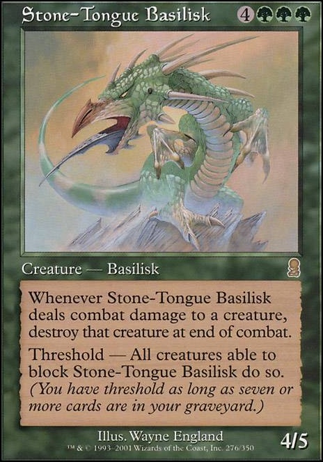 Stone-Tongue Basilisk feature for Green & Red Creature Deck