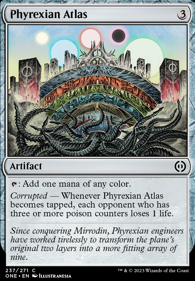 Phyrexian Atlas feature for Trouble in Phyrexia