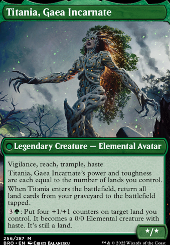 Titania, Gaea Incarnate feature for Abzan Lands