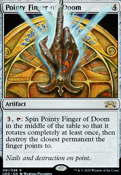 Pointy Finger of Doom feature for EDH Cube