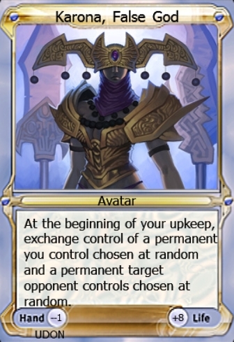 Featured card: Karona, False God Avatar