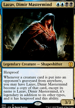 Lazav, Dimir Mastermind feature for Look at me, I am the commander now