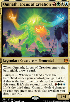Omnath, Locus of Creation feature for Omnath Elemental Tribal/Landfall