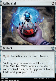 Relic Vial feature for Mono-Blue Aristocrats