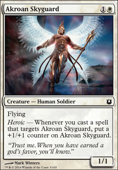 Akroan Skyguard feature for Heroic Acts